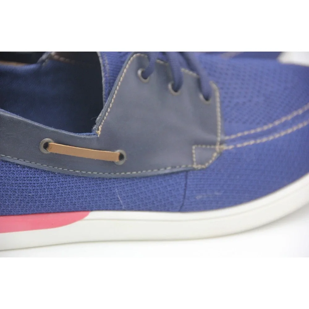 Ferrato Boat Shoes Mens Size 9 Blue Red White Lightweight Causal Lace Up